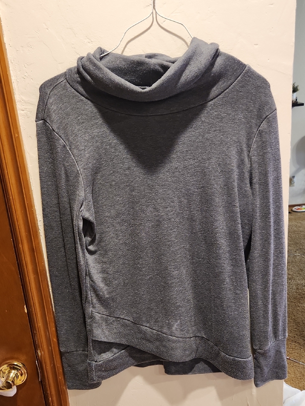 zeagoo Women's Charcoal Gray Cowl Neck Pullover